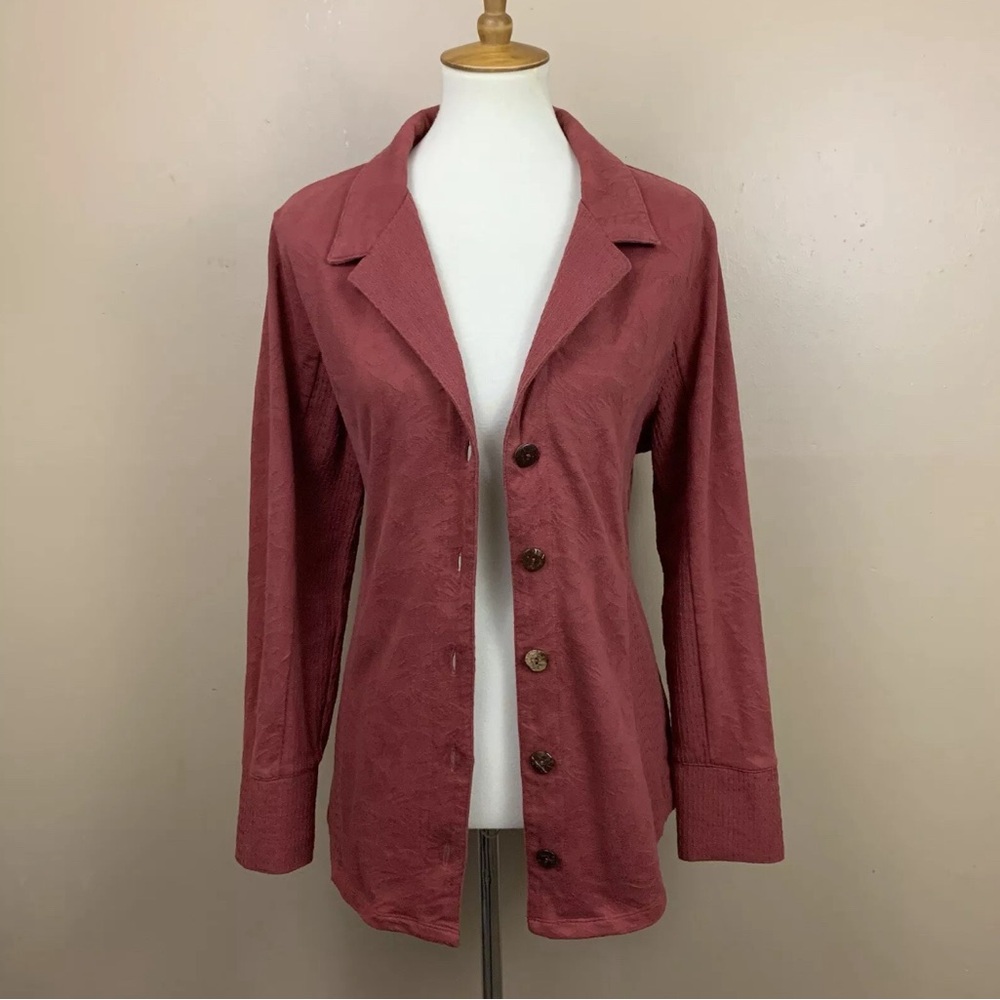 Soft Surroundings Blazer Womens 12 Button Front Red FALL AUTUMN Colored Jacket